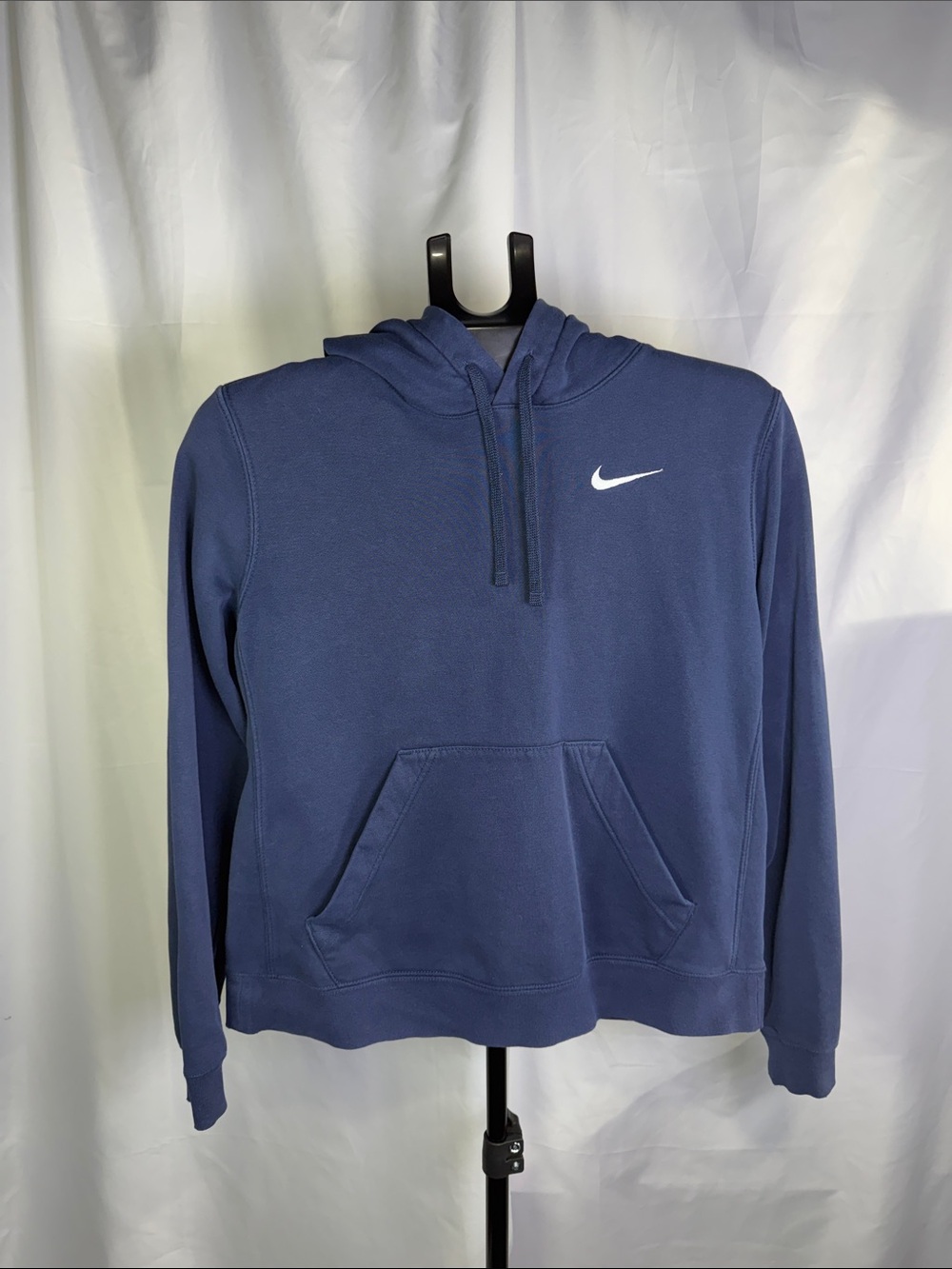 Nike Navy Pullover Hoodie with White Swoosh Logo